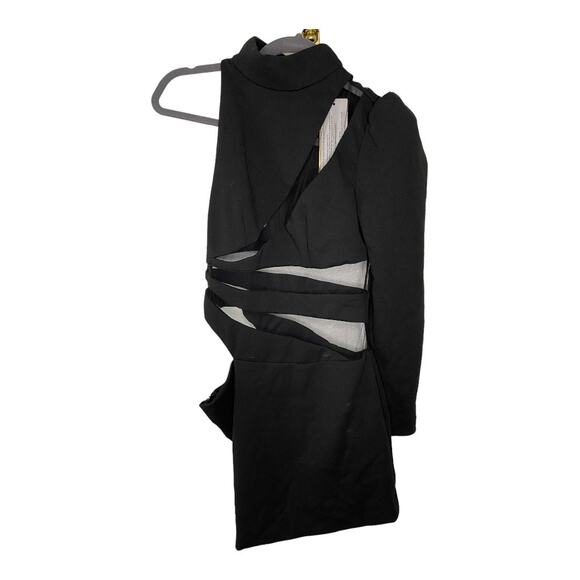 PatBO Spiral One Sleeve Mini Dress Mesh Statement Party Cocktail Luxe NYE Sz 4 - Picture 4 of 10